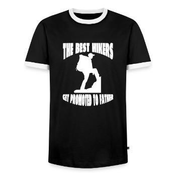 Wanderung Wandern Bergwandern Bergwanderer - Männer Kontrast-T-Shirt - Schwarz/Weiß - Vorne - AI Model Female 172 light (172cm) & AI Model Male 178 light (178cm)