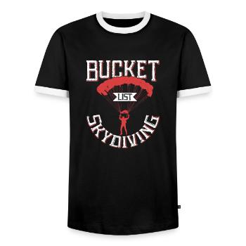 Bucket List Skydiving Skydiver Parachute - Männer Kontrast-T-Shirt - Schwarz/Weiß - Vorne - AI Model Female 172 light (172cm) & AI Model Male 178 light (178cm)