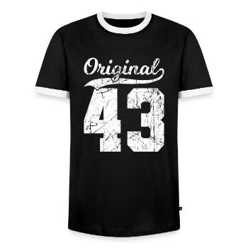 43 Original 81 Ans Homme Femme Anniversaire - T-shirt contrasté Homme - noir/blanc - Devant - AI Model Female 172 light (172cm) & AI Model Male 178 light (178cm)