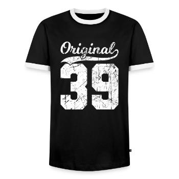 39 Original 85 Ans Homme Femme Anniversaire - T-shirt contrasté Homme - noir/blanc - Devant - AI Model Female 172 light (172cm) & AI Model Male 178 light (178cm)