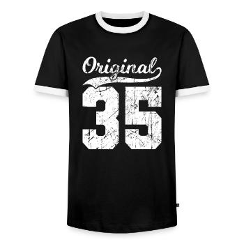 35 Original 89 ans homme femme anniversaire - T-shirt contrasté Homme - noir/blanc - Devant - AI Model Female 172 light (172cm) & AI Model Male 178 light (178cm)