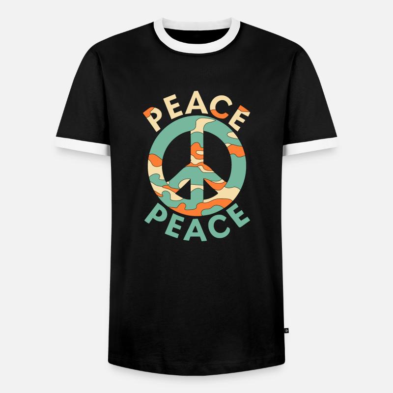 FRIEDE - Männer Kontrast-T-Shirt - Schwarz/Weiß