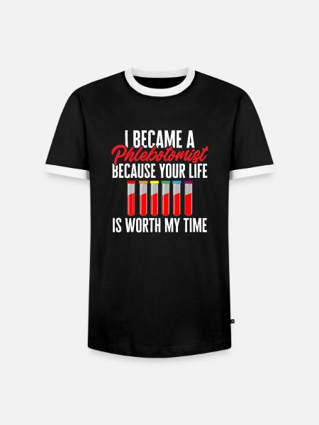 Phlebotomie Blutabnahme Blut Krankenschwester - Männer Kontrast-T-Shirt - Schwarz/Weiß