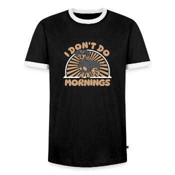 Teckel Teckel Drôle Je Ne Fais Pas De Matins - T-shirt contrasté Homme - noir/blanc - Devant - AI Model Female 172 light (172cm) & AI Model Male 178 light (178cm)