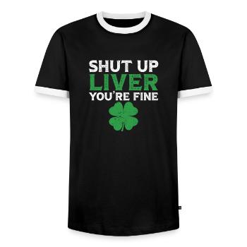 Shut Up Liver You're Fine St. Patrick's Day Green - Männer Kontrast-T-Shirt - Schwarz/Weiß - Vorne - AI Model Female 172 light (172cm) & AI Model Male 178 light (178cm)