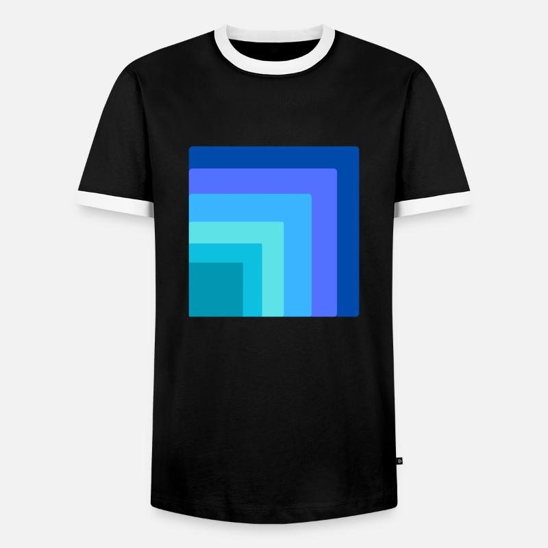 Quadrate innerhalb eines Quadrats - Männer Kontrast-T-Shirt - Schwarz/Weiß