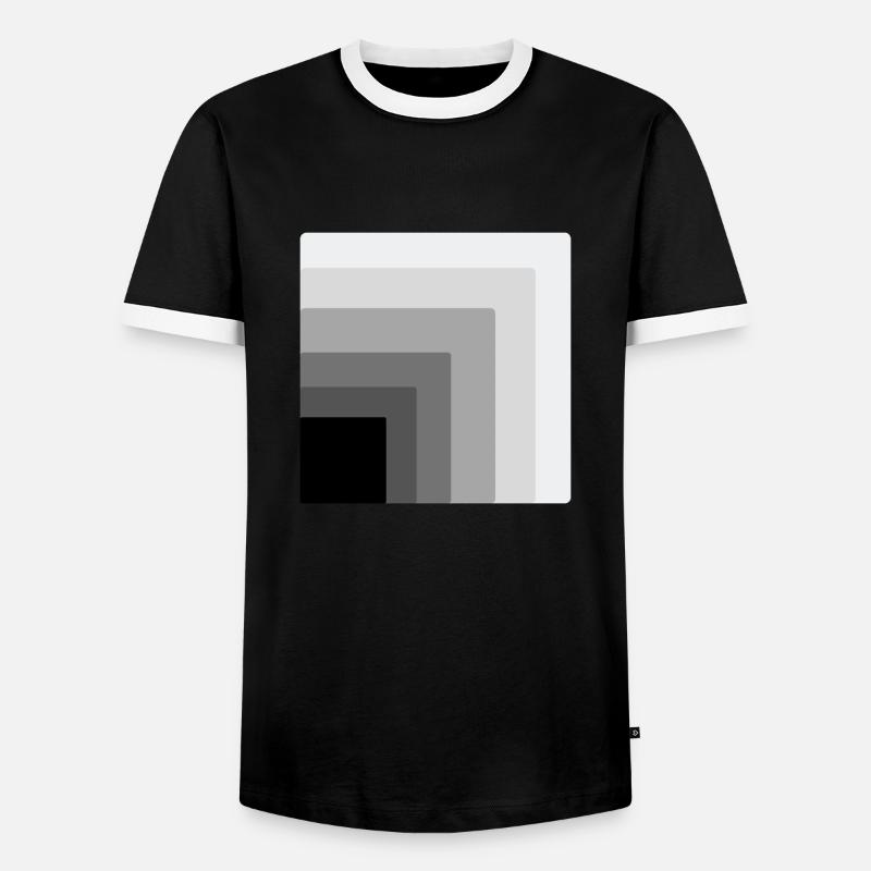 squares within a square - Men's Ringer Shirt - black/white