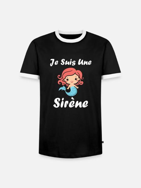 Humour petite sirène - T-shirt contrasté Homme - noir/blanc