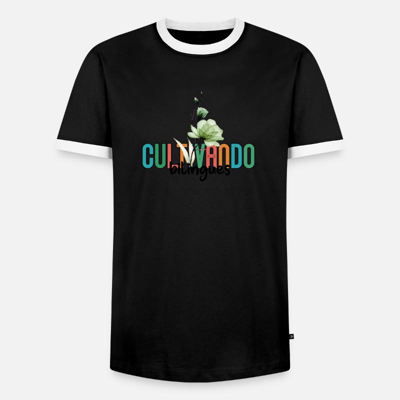 Cultivando Bilingües Spanischlehrer Bekleidung - Männer Kontrast-T-Shirt - Schwarz/Weiß