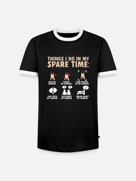 Siamkatze - Männer Kontrast-T-Shirt - Schwarz/Weiß