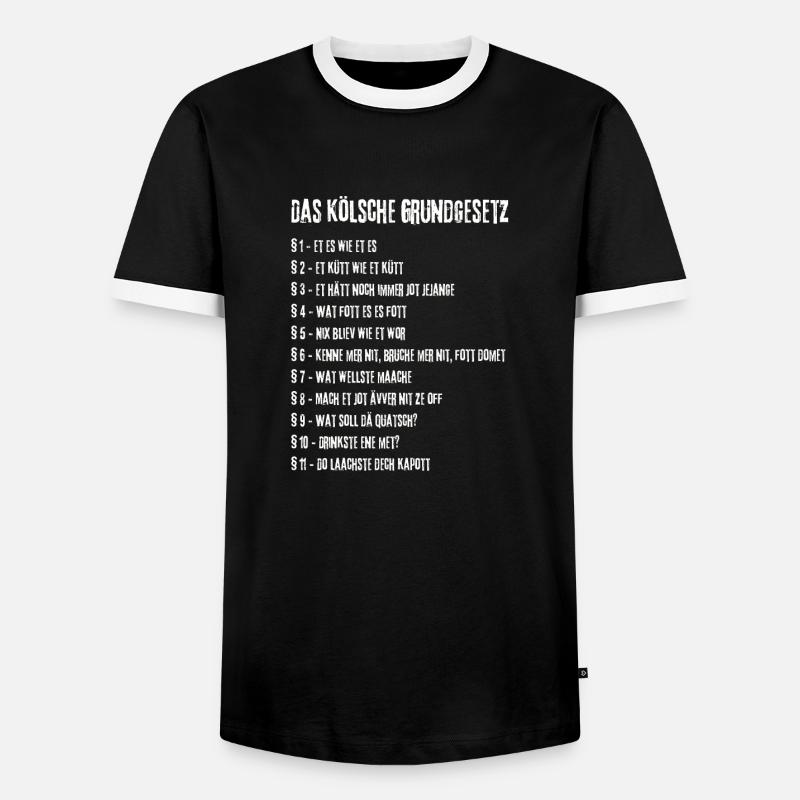 Et Kölsche Jrundjesetz Kölner Kölsche - Männer Kontrast-T-Shirt - Schwarz/Weiß