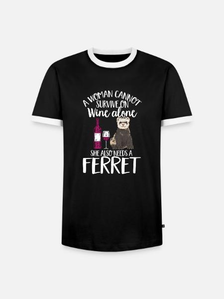Frettchen Besitzer Frettchen - Männer Kontrast-T-Shirt - Schwarz/Weiß