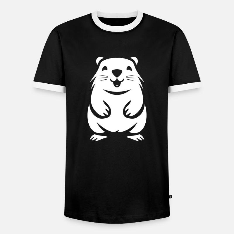Simple Groundhog - Men's Ringer Shirt - black/white