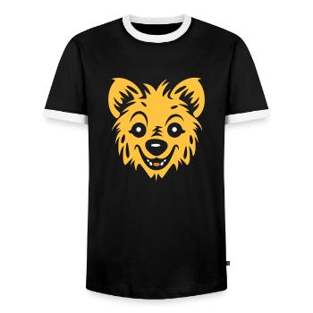 Hyäne - Männer Kontrast-T-Shirt - Schwarz/Weiß - Vorne - AI Model Female 172 light (172cm) & AI Model Male 178 light (178cm)