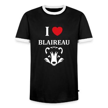 Humour blaireau - T-shirt contrasté Homme - noir/blanc - Devant - AI Model Female 172 light (172cm) & AI Model Male 178 light (178cm)