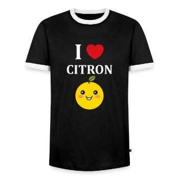 Humour petit citron - T-shirt contrasté Homme - noir/blanc - Devant - AI Model Female 172 light (172cm) & AI Model Male 178 light (178cm)
