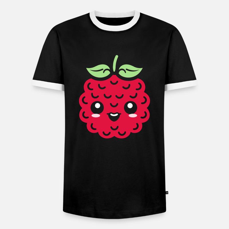 raspberry - Men's Ringer Shirt - black/white