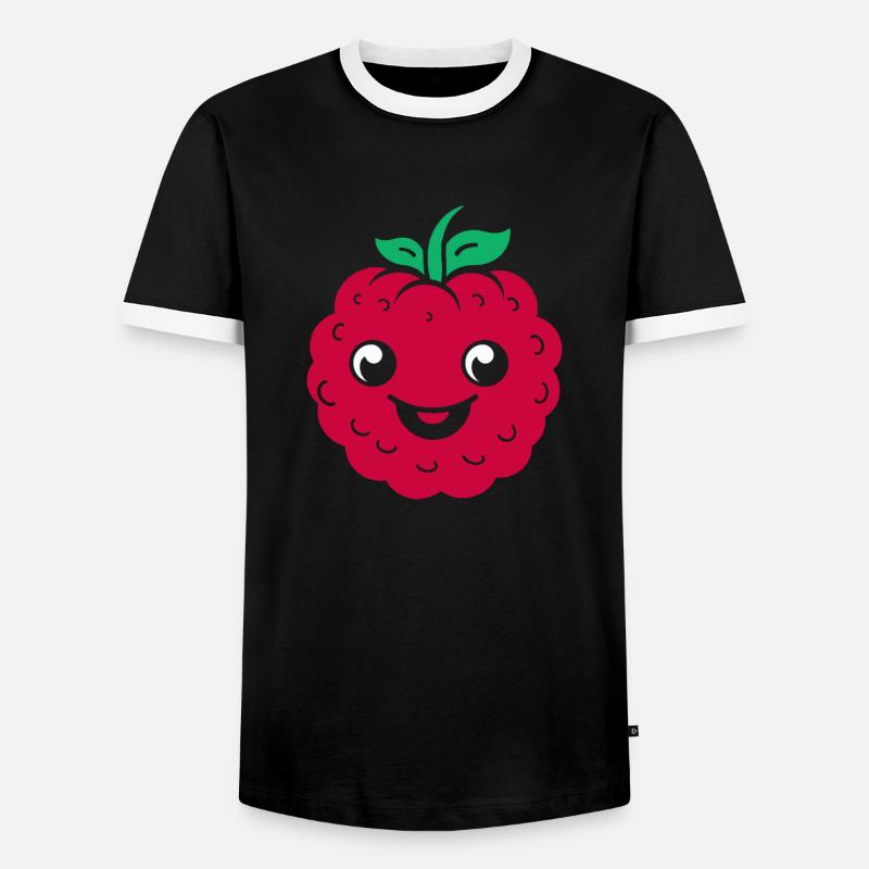 raspberry - Men's Ringer Shirt - black/white
