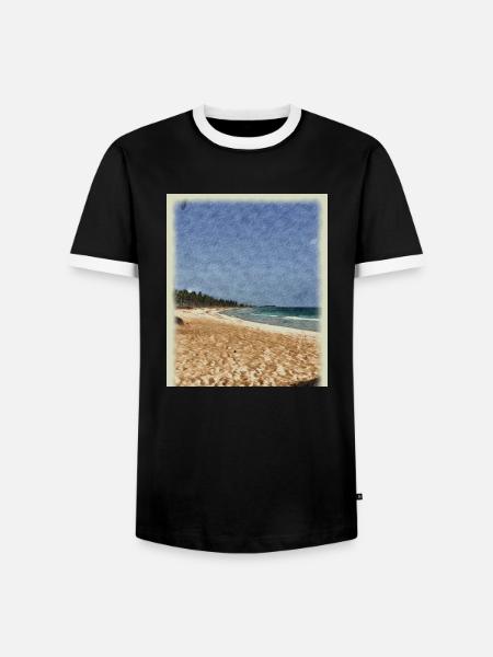 Meeresrauschen - Männer Kontrast-T-Shirt - Schwarz/Weiß