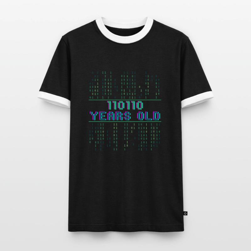54th Birthday 54 years old Binary Code Computer Science Men's Ringer Shirt
