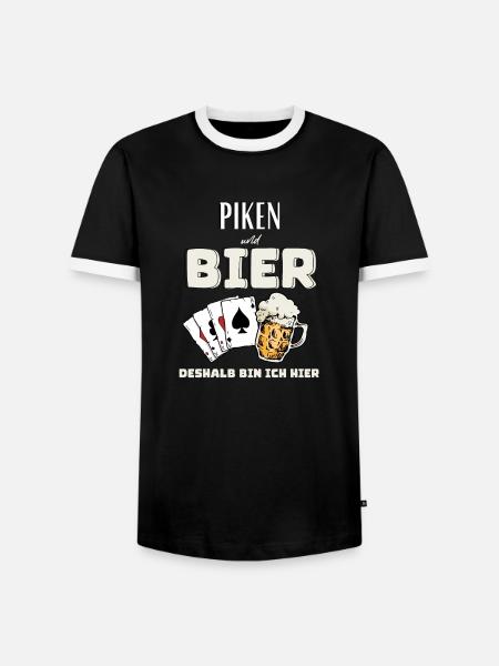 Piken und Bier - Männer Kontrast-T-Shirt - Schwarz/Weiß