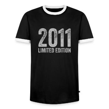 Jahrgang 2011 Limited Edition Geburtstag - Männer Kontrast-T-Shirt - Schwarz/Weiß - Vorne - AI Model Female 172 light (172cm) & AI Model Male 178 light (178cm)