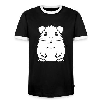 Humour cochon d'ine - T-shirt contrasté Homme - noir/blanc - Devant - AI Model Female 172 light (172cm) & AI Model Male 178 light (178cm)