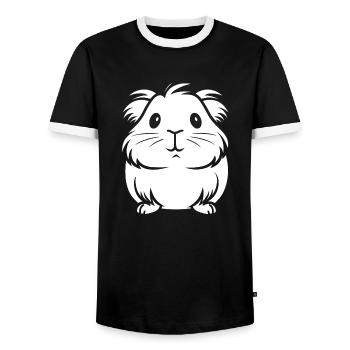 Humour cochon d'ine - T-shirt contrasté Homme - noir/blanc - Devant - AI Model Female 172 light (172cm) & AI Model Male 178 light (178cm)