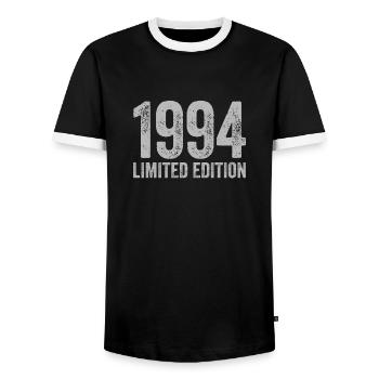 Millésime 1994 édition limitée anniversaire - T-shirt contrasté Homme - noir/blanc - Devant - AI Model Female 172 light (172cm) & AI Model Male 178 light (178cm)