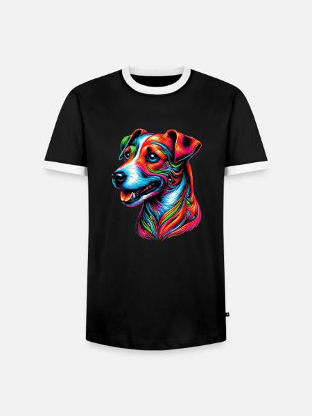 Jack Russell Terrier Dog - Men's Ringer Shirt - black/white