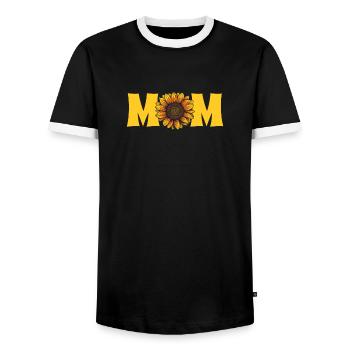 Sonnenblumen Mama Mutter Maman tournesol - T-shirt contrasté Homme - noir/blanc - Devant - AI Model Female 172 light (172cm) & AI Model Male 178 light (178cm)