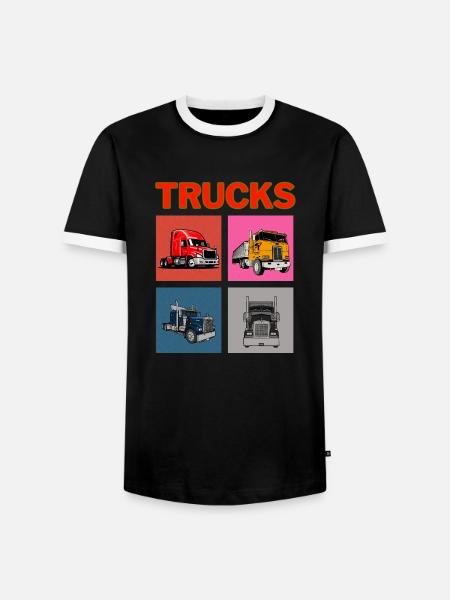 Lastwagen - Männer Kontrast-T-Shirt - Schwarz/Weiß
