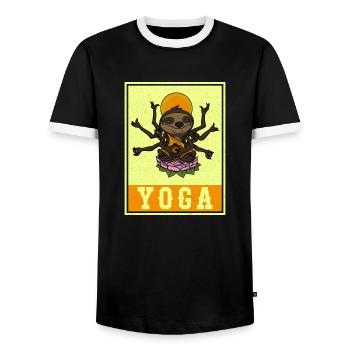 Niedlich Yoga Lotus Namaste Buddha Yogalehrer - Männer Kontrast-T-Shirt - Schwarz/Weiß - Vorne - AI Model Female 172 light (172cm) & AI Model Male 178 light (178cm)