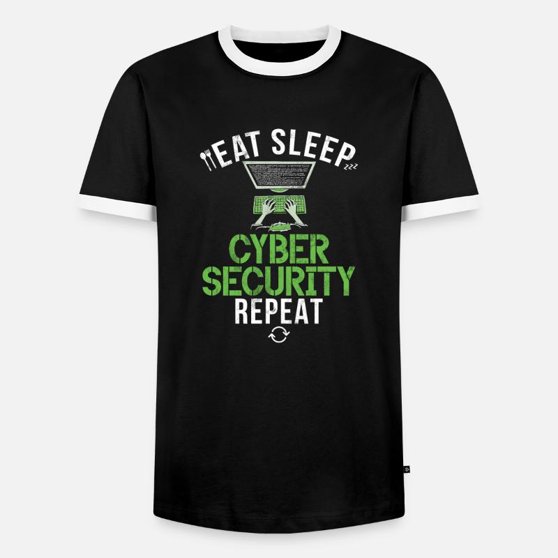 Cyber security hacker hacking - Men's Ringer Shirt - black/white