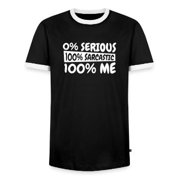 Schwarzer Humor Witzig I Dont Care - Männer Kontrast-T-Shirt - Schwarz/Weiß - Vorne - AI Model Female 172 light (172cm) & AI Model Male 178 light (178cm)
