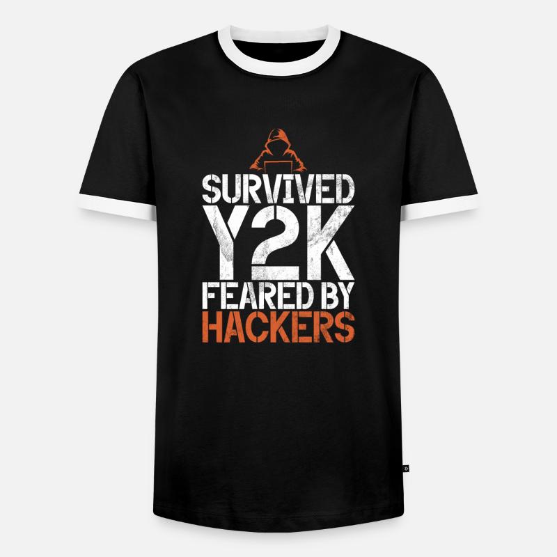 Cyber-sicherheits-hacker-hacking - Männer Kontrast-T-Shirt - Schwarz/Weiß