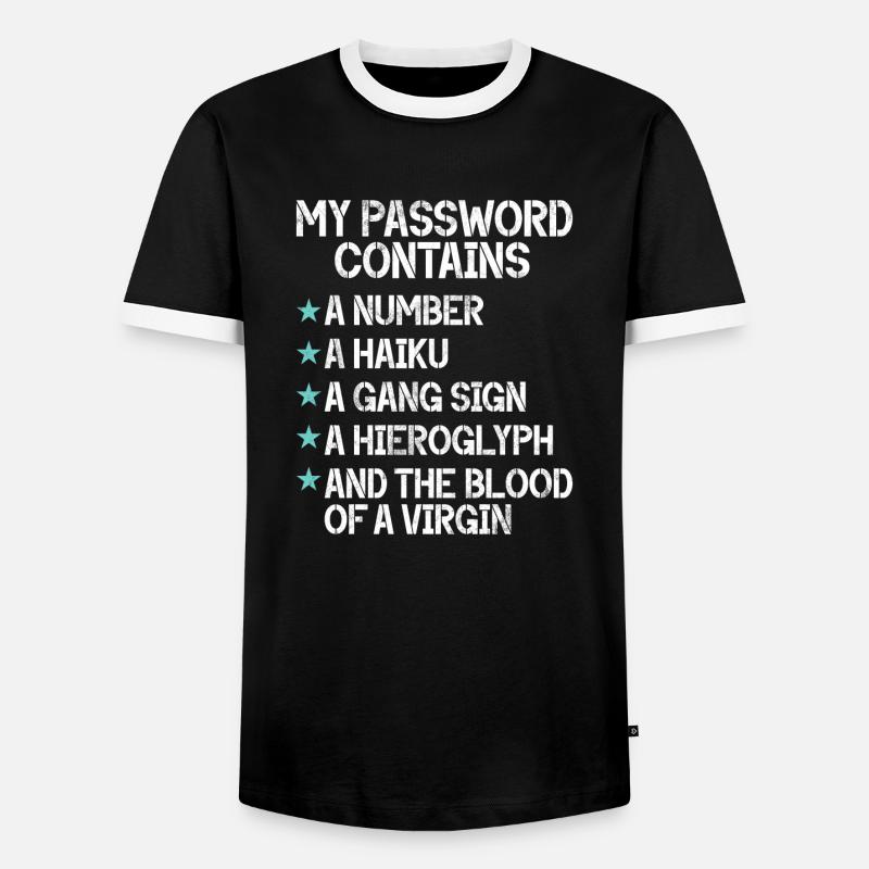 Cyber security hacker hacking - Men's Ringer Shirt - black/white