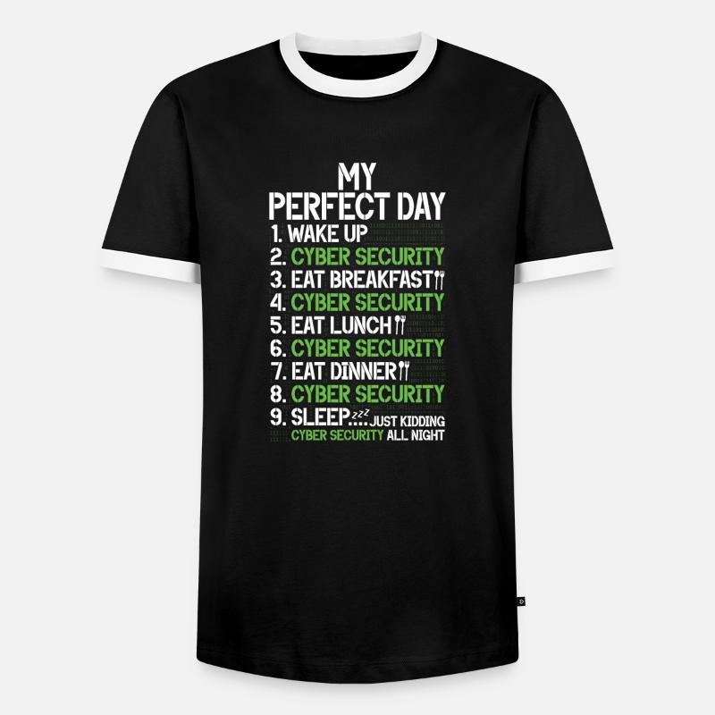 Cyber security hacker hacking - Men's Ringer Shirt - black/white