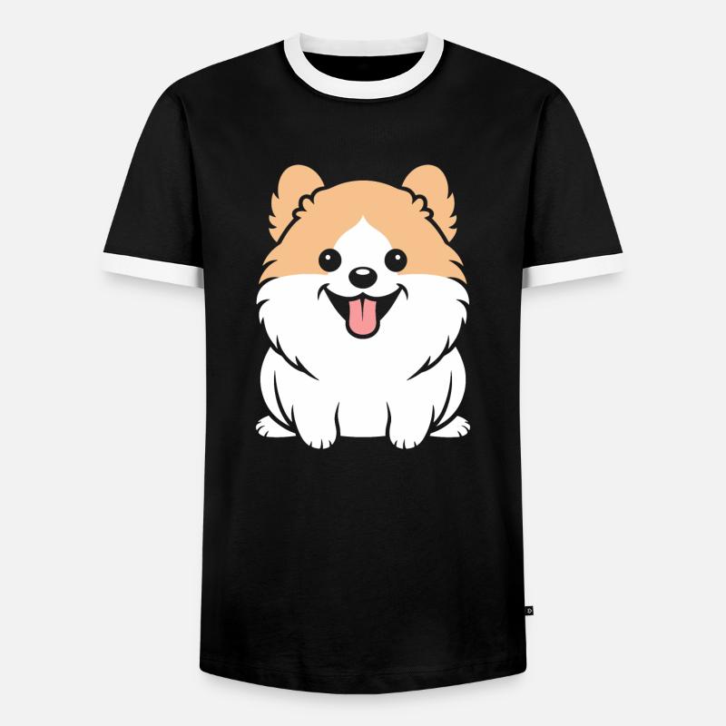 Spitz - Männer Kontrast-T-Shirt - Schwarz/Weiß