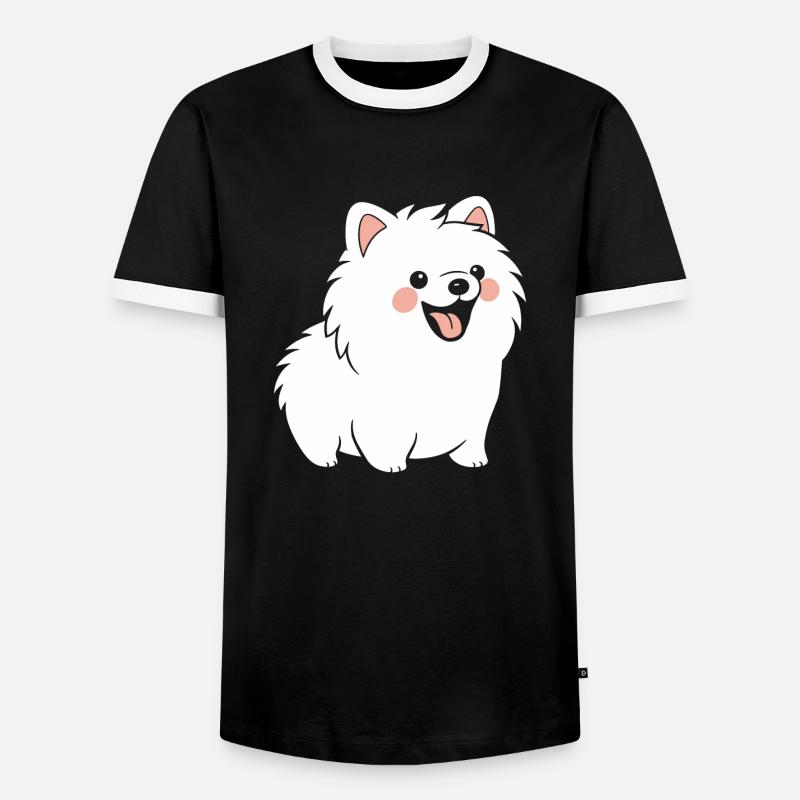 Spitz - Männer Kontrast-T-Shirt - Schwarz/Weiß