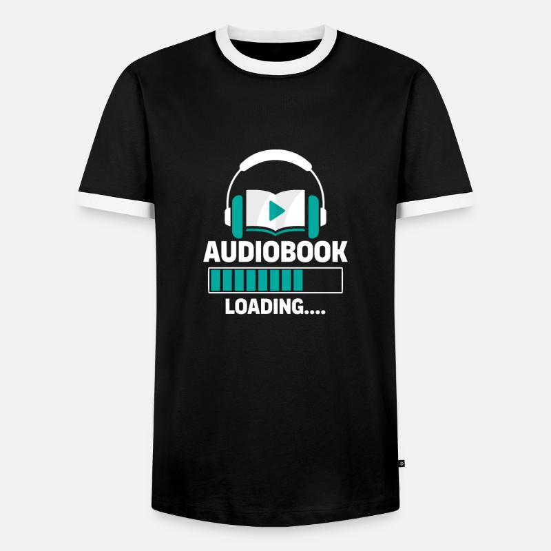 Silence Please: Audiobook Loading... - Men's Ringer Shirt - black/white