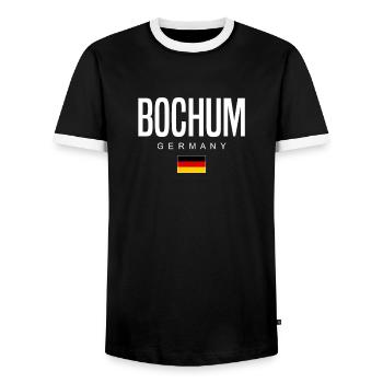 Bochum - T-shirt contrasté Homme - noir/blanc - Devant - AI Model Female 172 light (172cm) & AI Model Male 178 light (178cm)