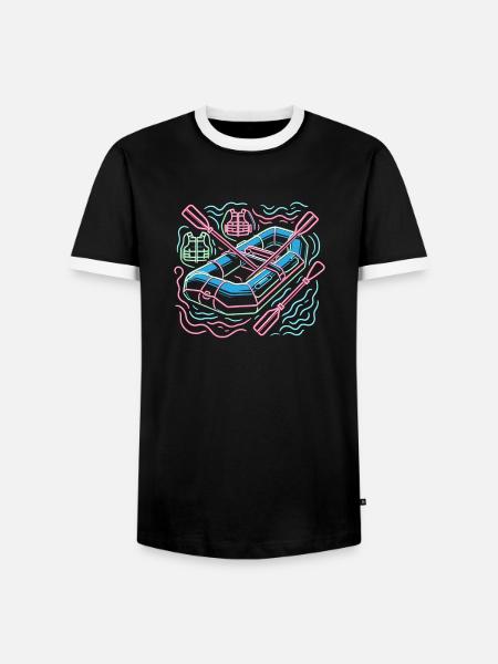 River Wildwasser Rafting Rafter - Männer Kontrast-T-Shirt - Schwarz/Weiß