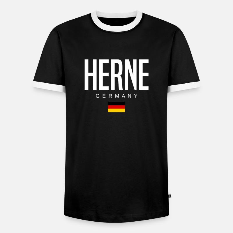 Herne - Männer Kontrast-T-Shirt - Schwarz/Weiß