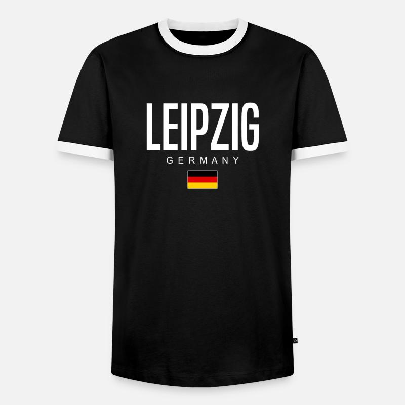 Leipzig - Männer Kontrast-T-Shirt - Schwarz/Weiß