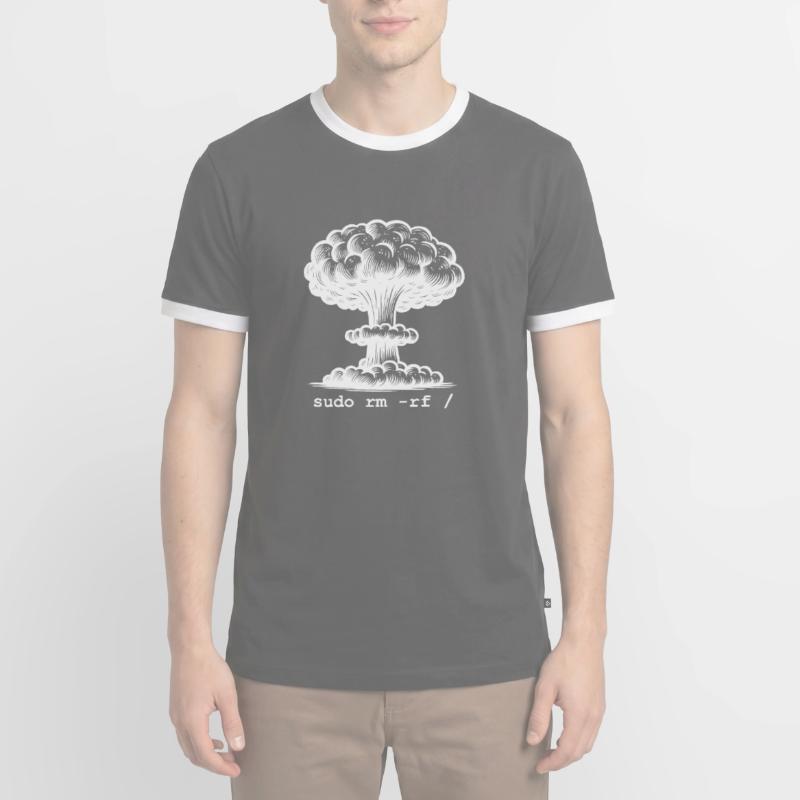 Linux Funny Linux Command Sudo RM RF for Men Men's Ringer Shirt