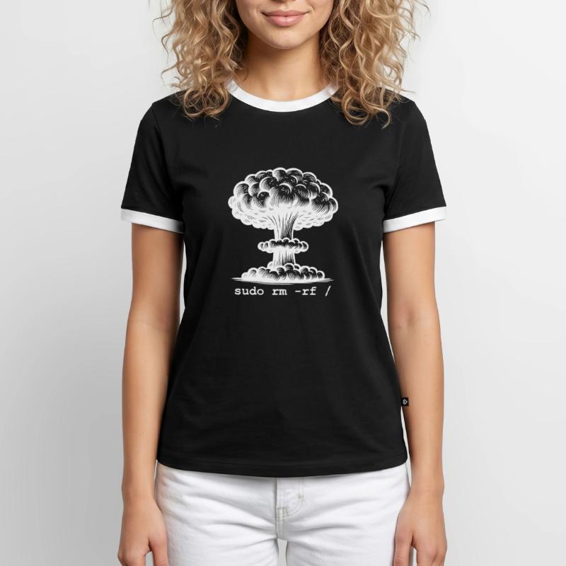 Linux Funny Linux Command Sudo RM RF for Men Men's Ringer Shirt
