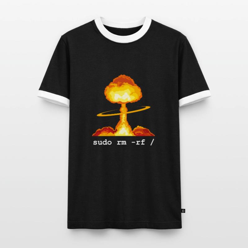 Linux Funny Linux Command Sudo RM RF pour Homme T-shirt contrasté Homme
