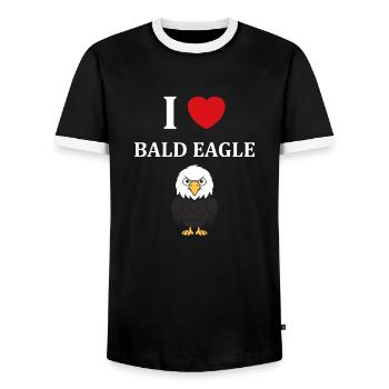 Citation humour Oiseau aigle - T-shirt contrasté Homme - noir/blanc - Devant - AI Model Female 172 light (172cm) & AI Model Male 178 light (178cm)