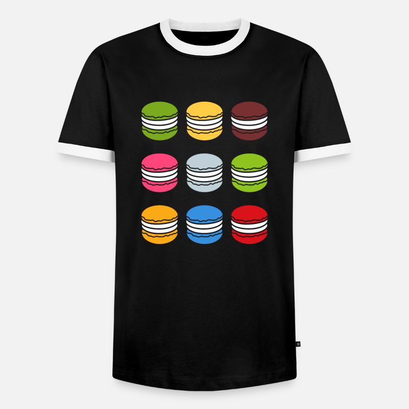 Macarons - Männer Kontrast-T-Shirt - Schwarz/Weiß